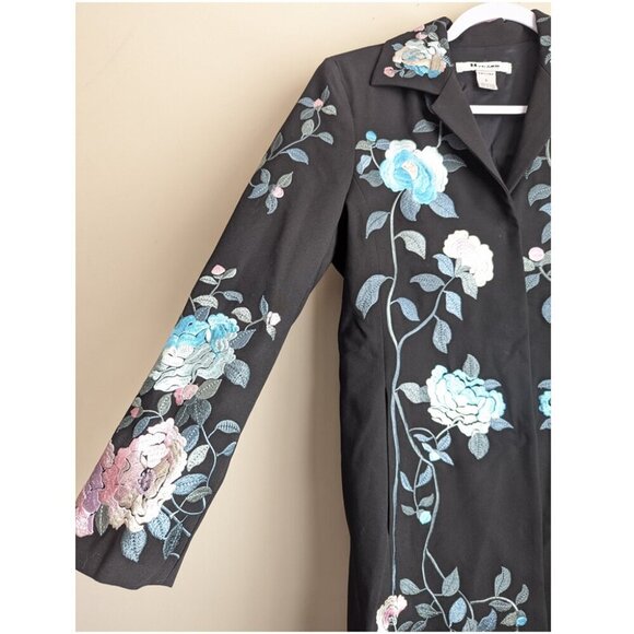 Nygard Collection Floral Embroidered Long Coat - Picture 3 of 10
